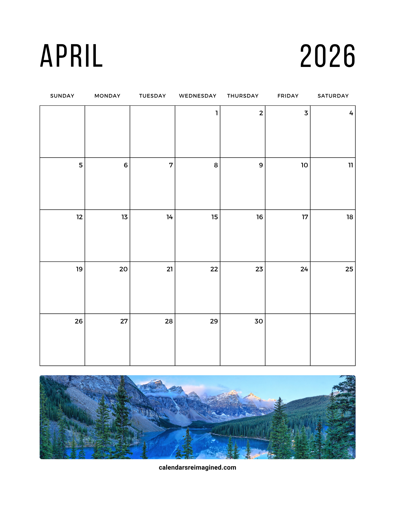 April 2026 Calendar