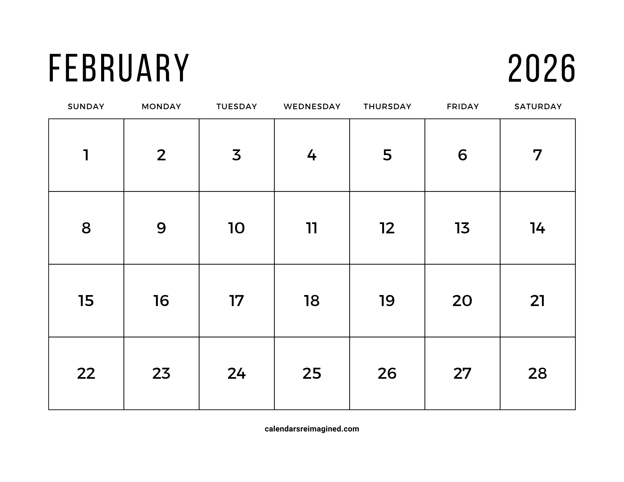 February 2026 Calendar