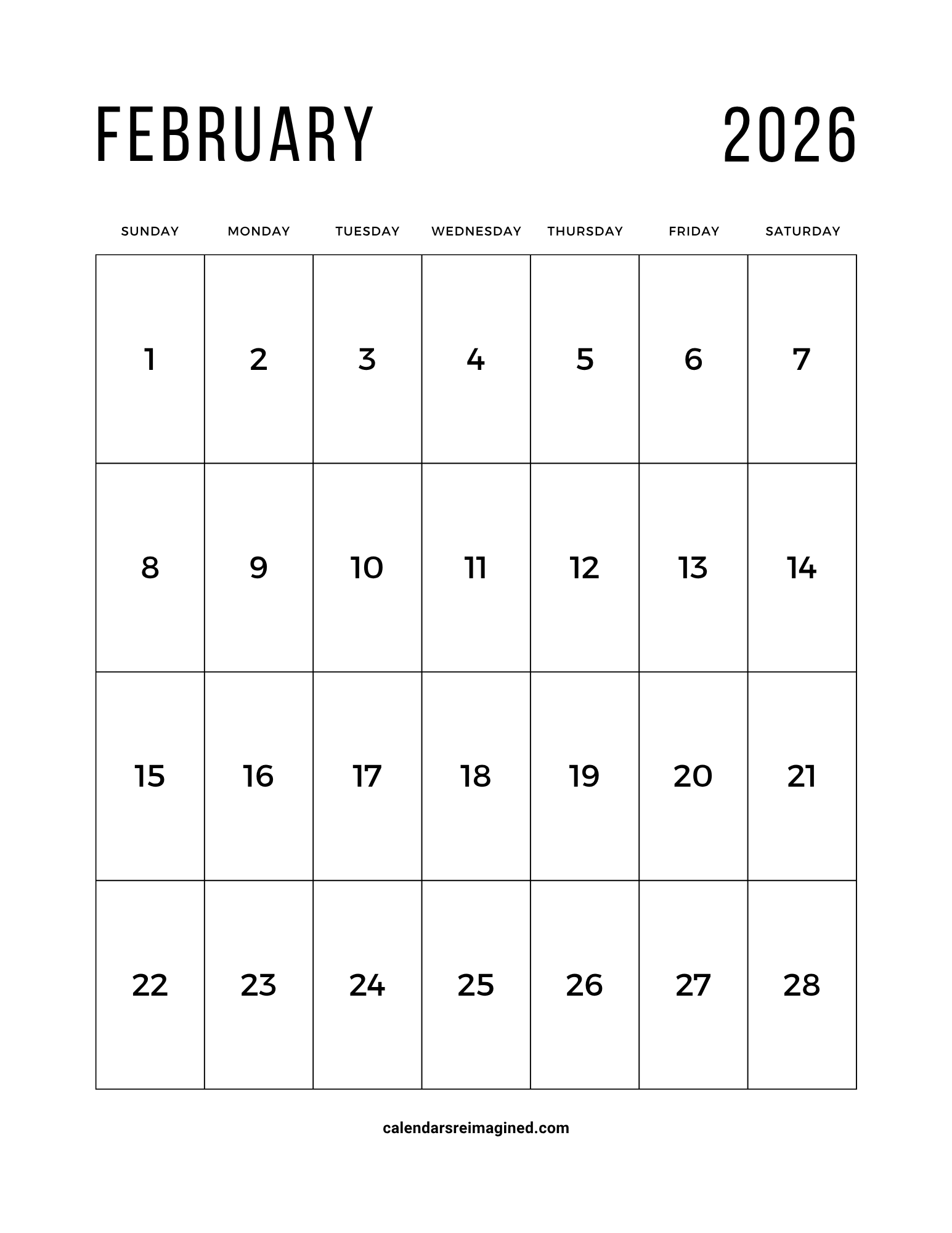 February 2026 Calendar