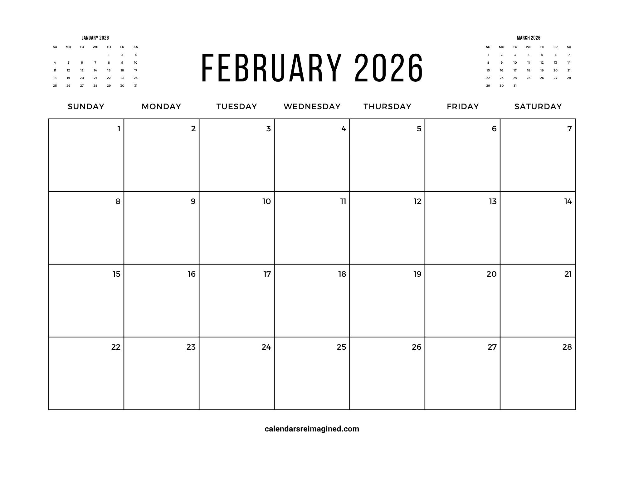 February 2026 Calendar