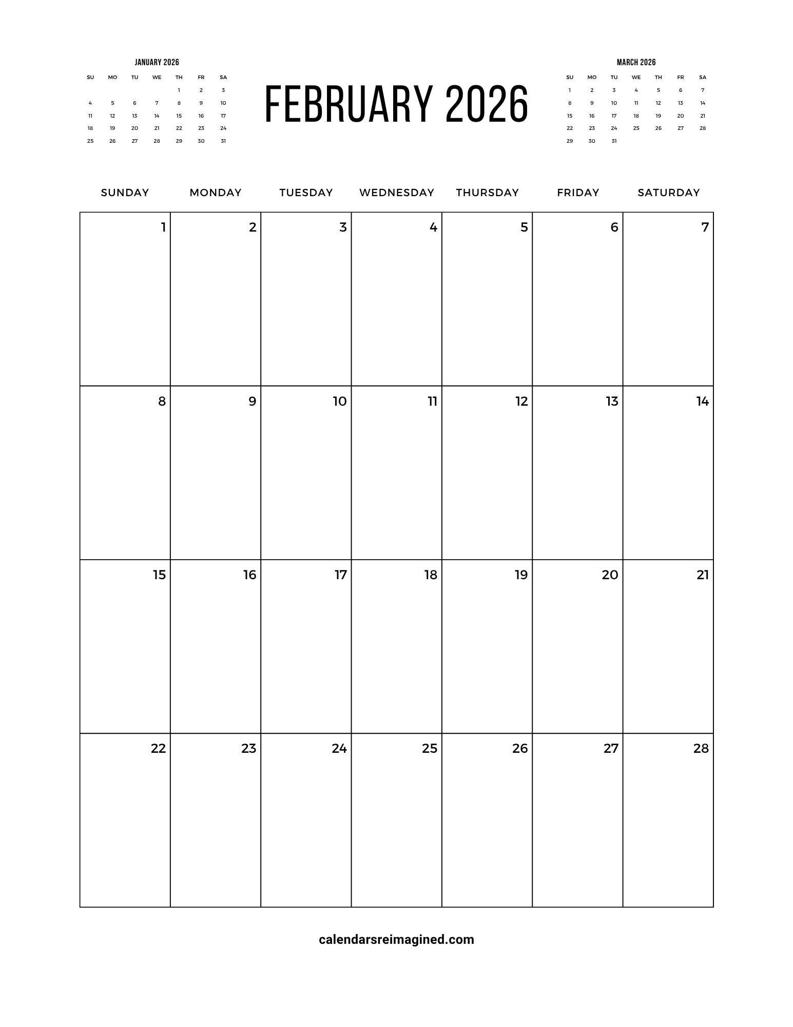 February 2026 Calendar