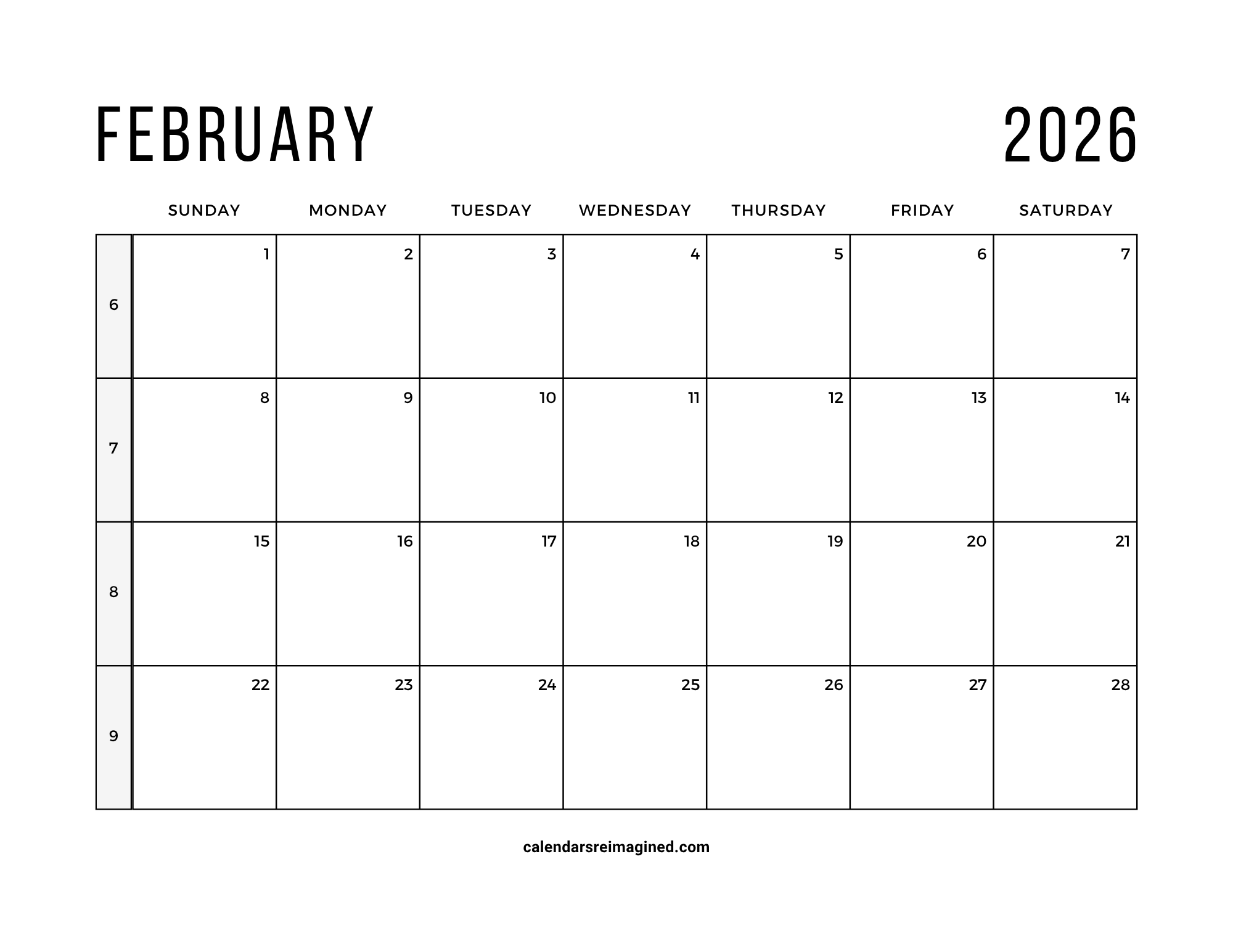 February 2026 Calendar