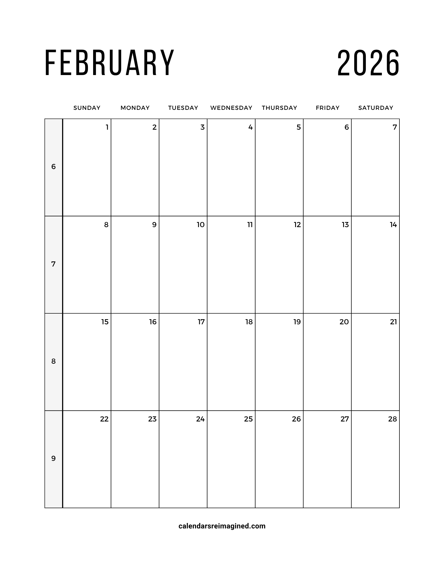 February 2026 Calendar