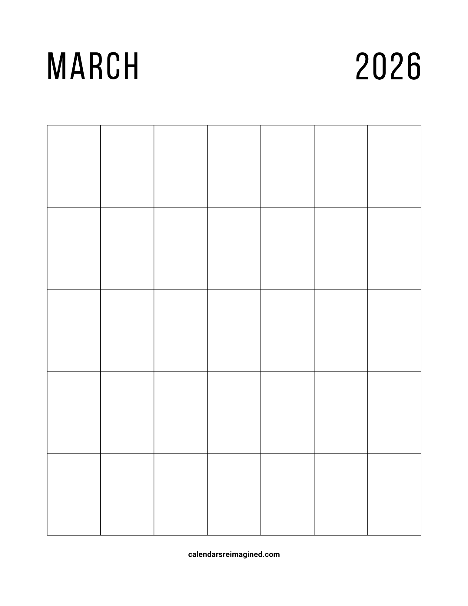 March 2026 Calendar