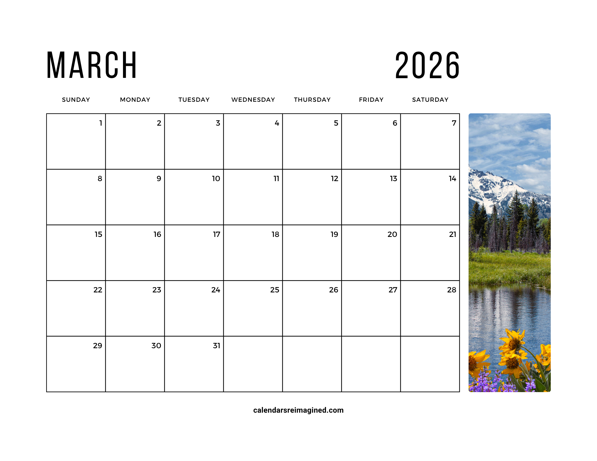 March 2026 Calendar