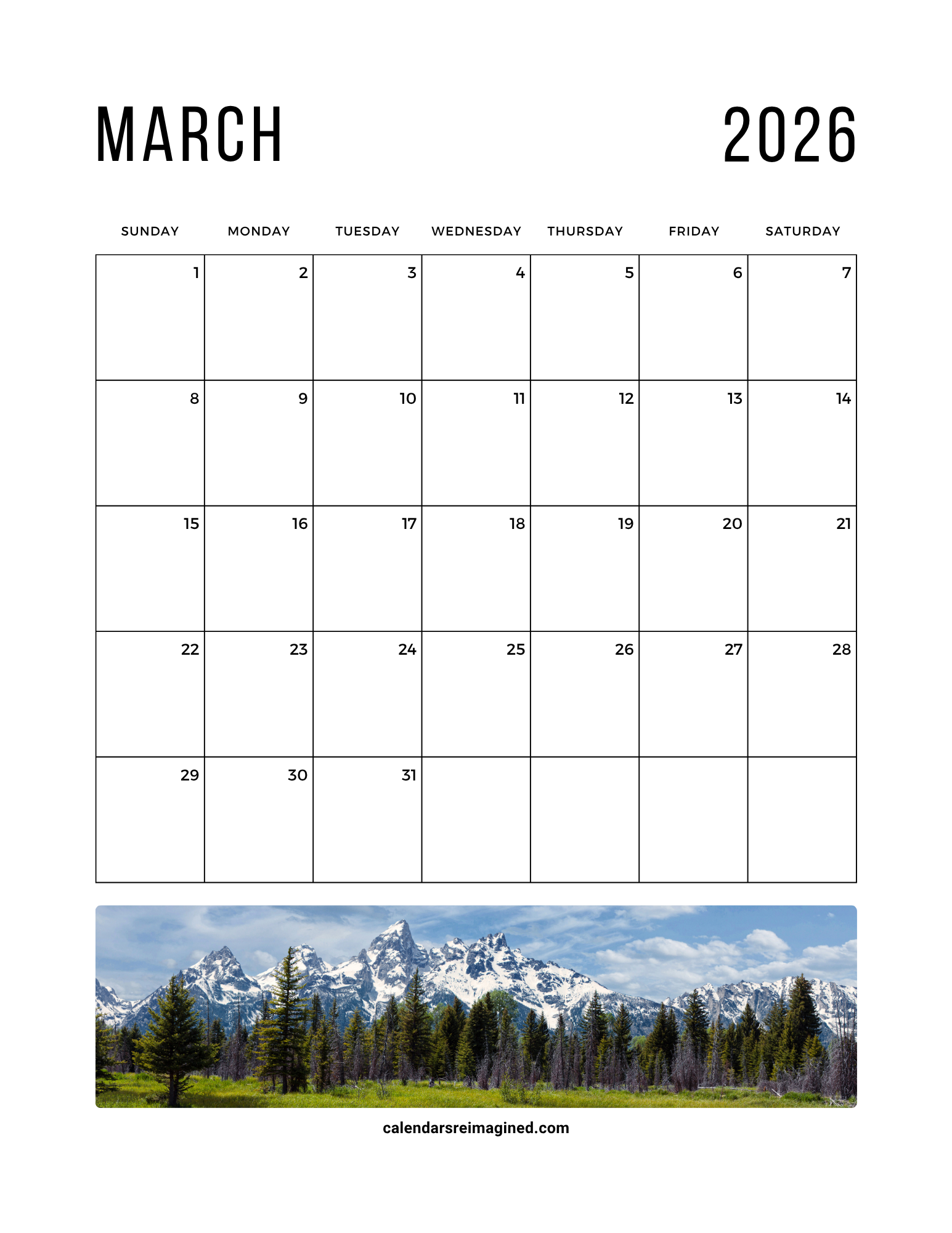 March 2026 Calendar