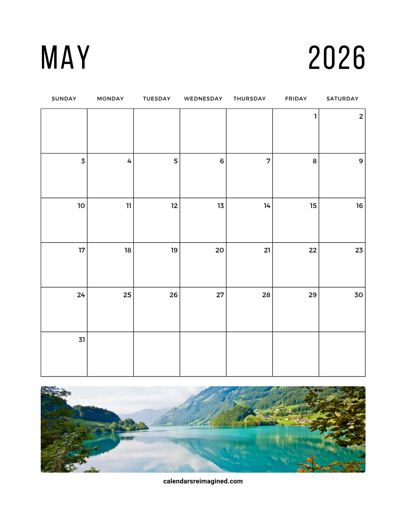 May 2026 calendar with photos