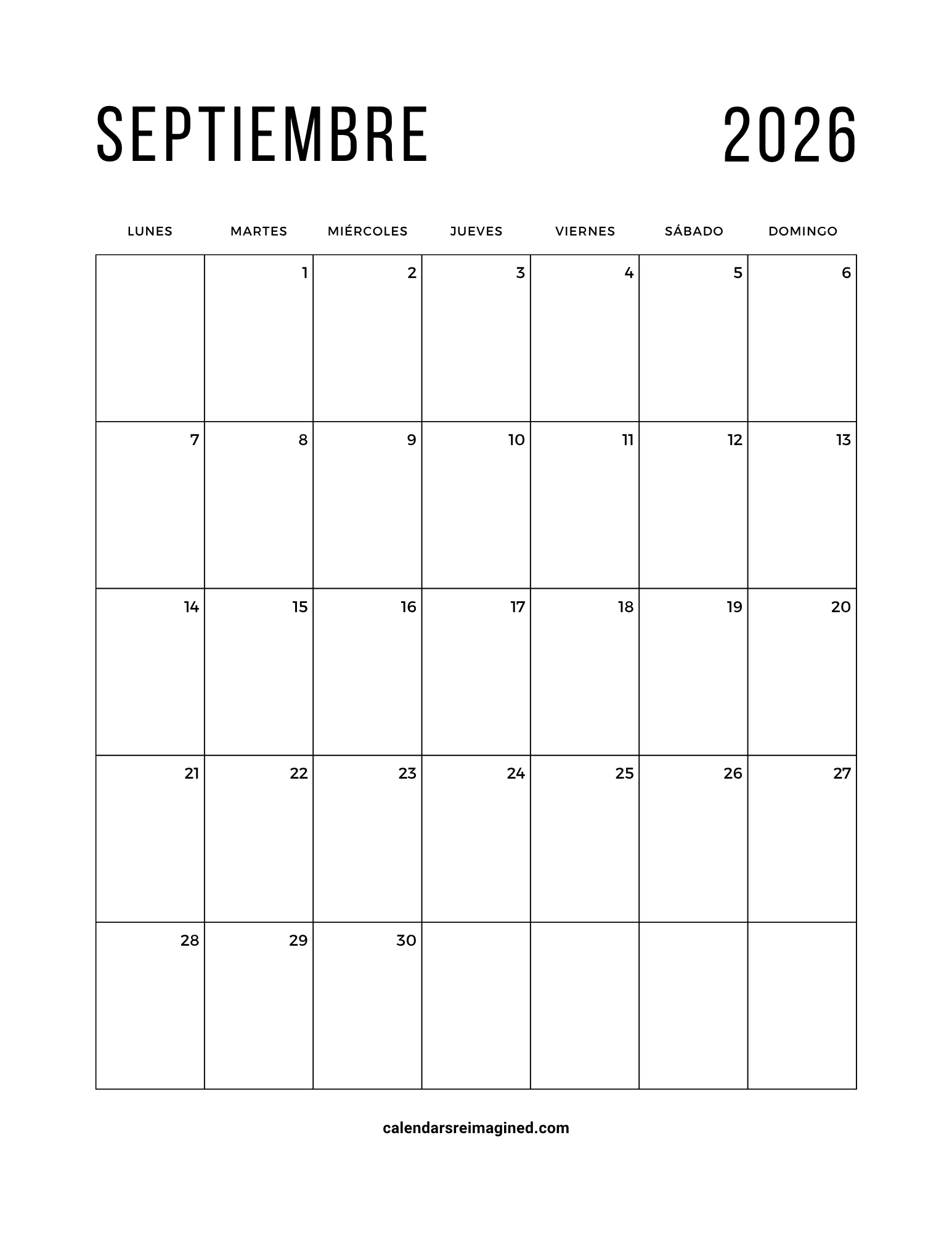 septiembre 2026 calendar